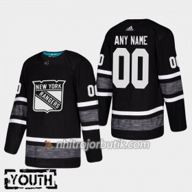 Barn Ishockey New York Rangers tröja med eget tryck Svart 2019 All-Star Adidas Authentic